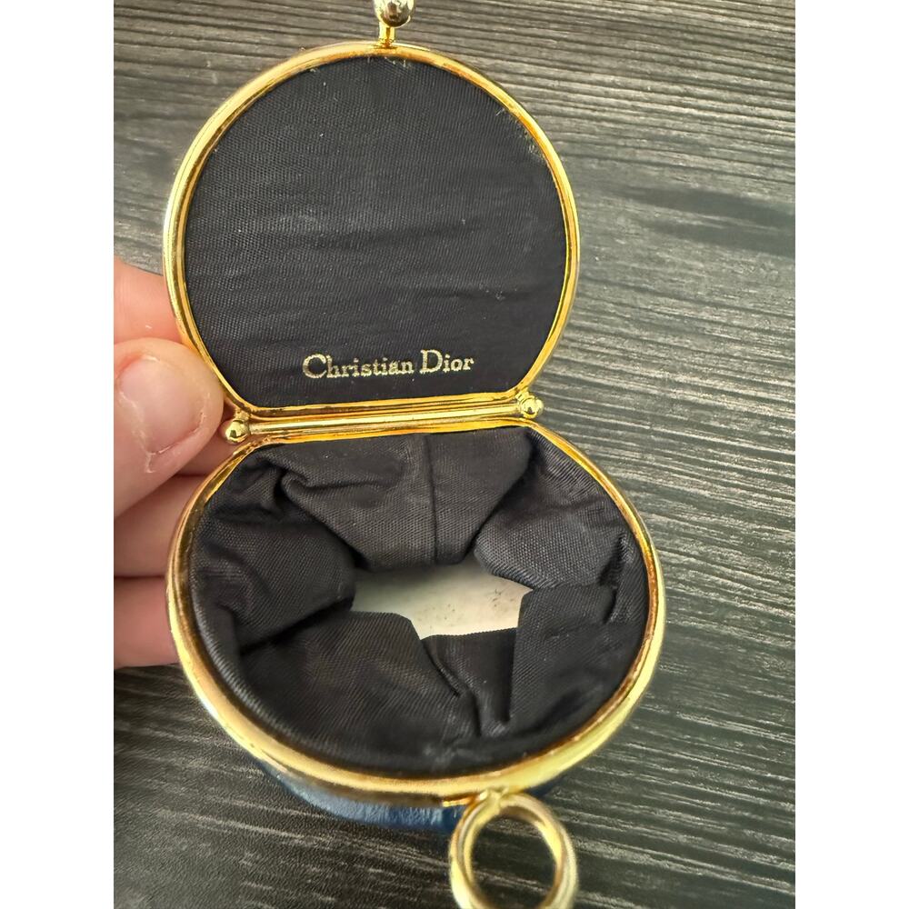 Vintage Christian Dior Expandable Navy & Gold Change Purse - Picture 4 of 6